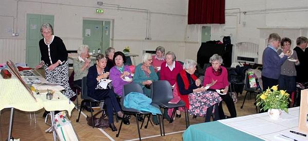 Valerie sets up her display.jpg